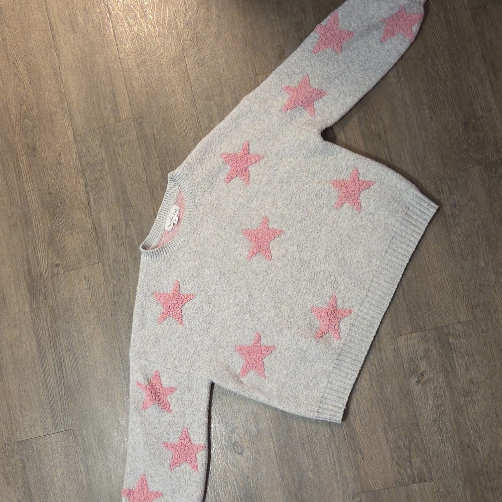 Threaded Leaf Chunky Boutique Star Pattern Sweater - image 7